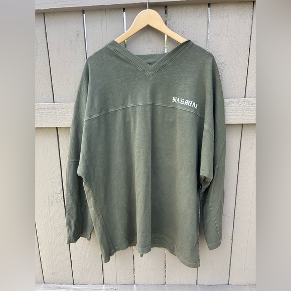 Nahmias Logo Long Sleeve T Shirt Size Large Rare Athleisure Luxury Oversized - Picture 1 of 7